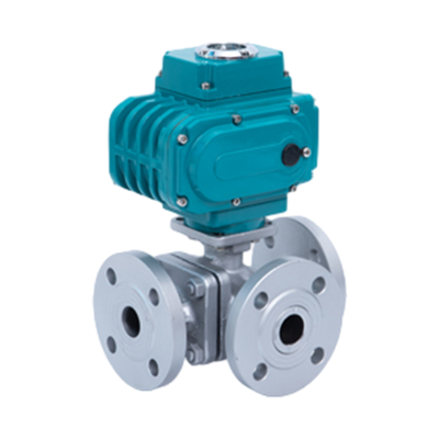 V&aacute;lvula de esfera flangeada el&eacute;trica de 3 vias